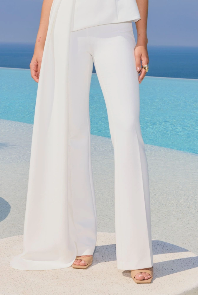 Puerto – pantalon élégant blanc cassé