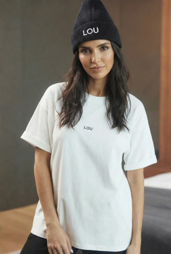 Madison - T-shirt classique écru avec logos noirs