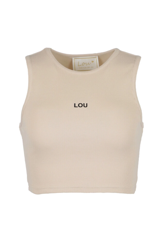 Saura - Top court beige sans bretelles