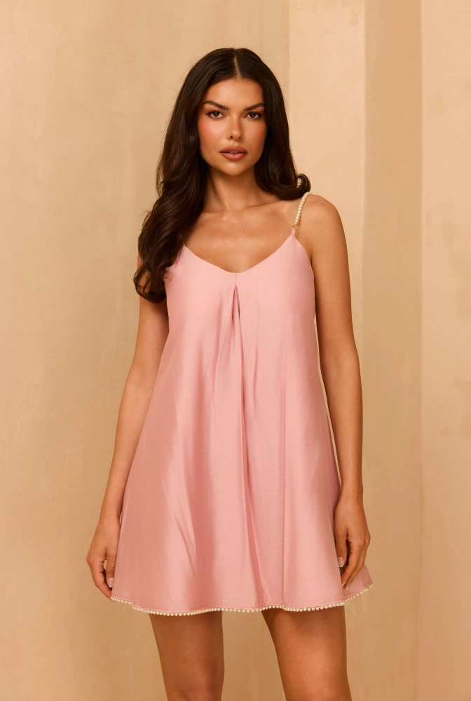Toleda – robe mini avec bretelles en perles