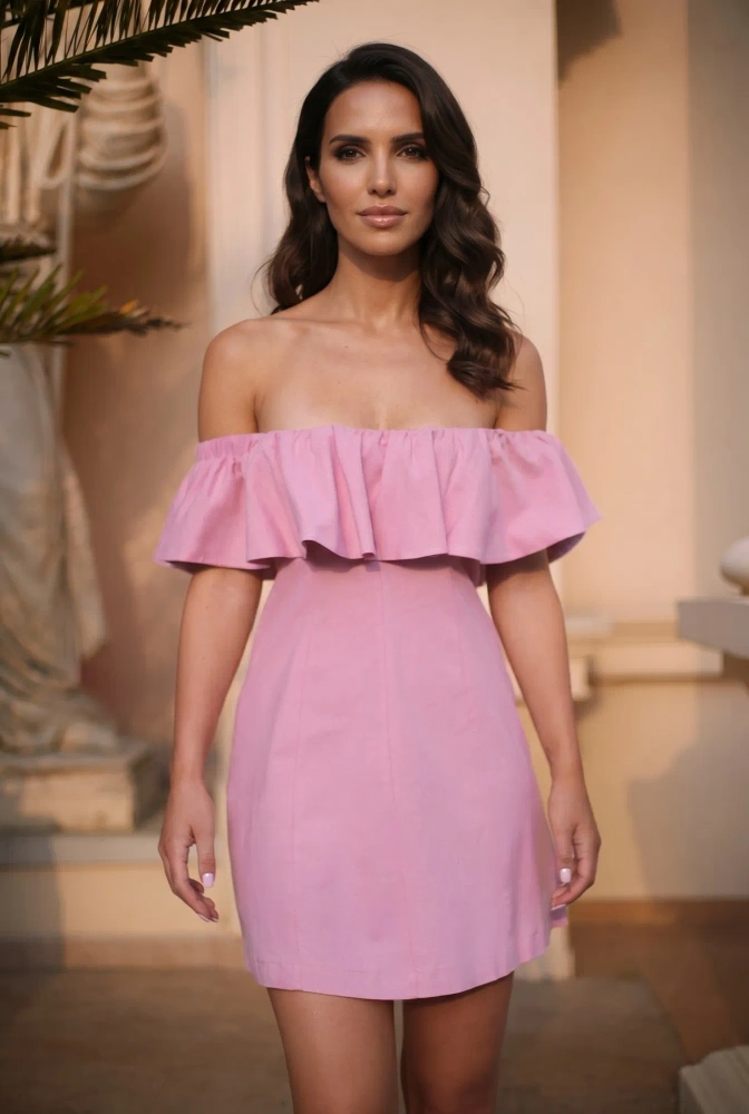 Isidora - Mini robe exclusive dans une nuance de rose poudré