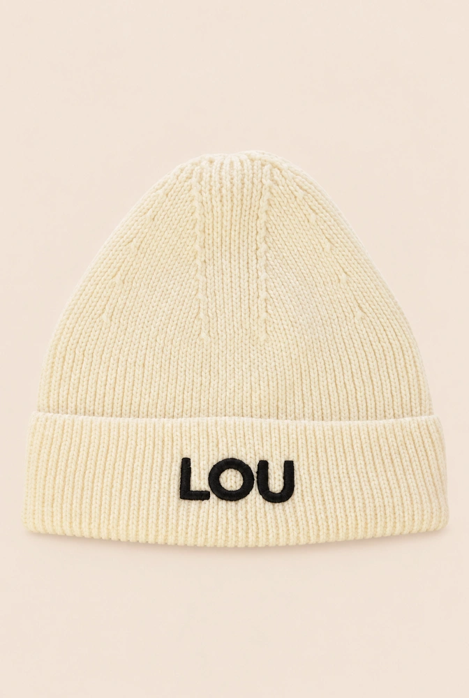 Casquette d'hiver à logo Lou's en écru