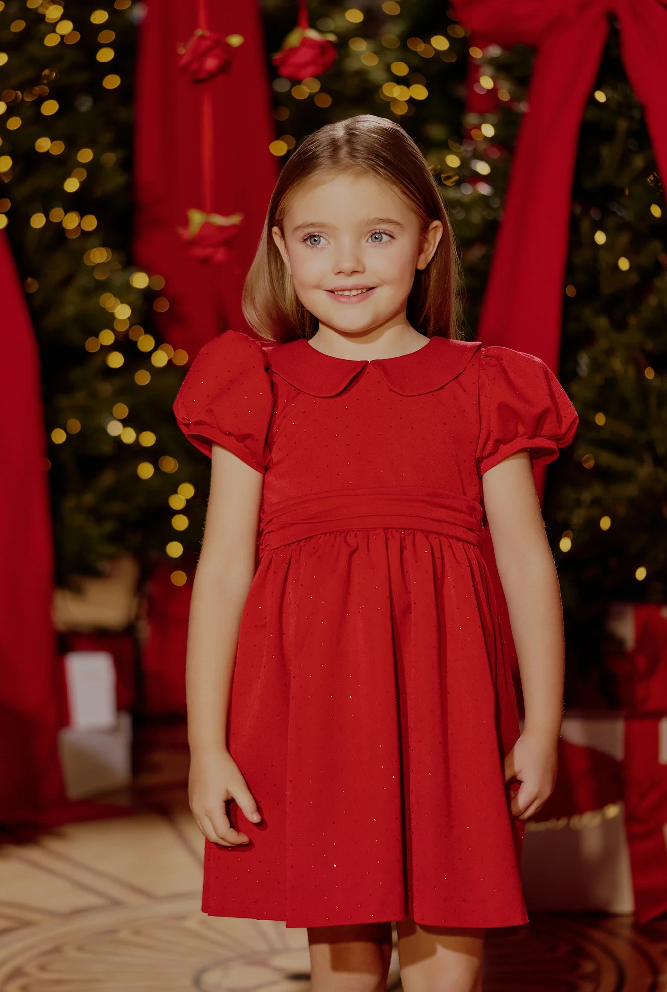 Gabi - robe rouge pour enfants avec strass