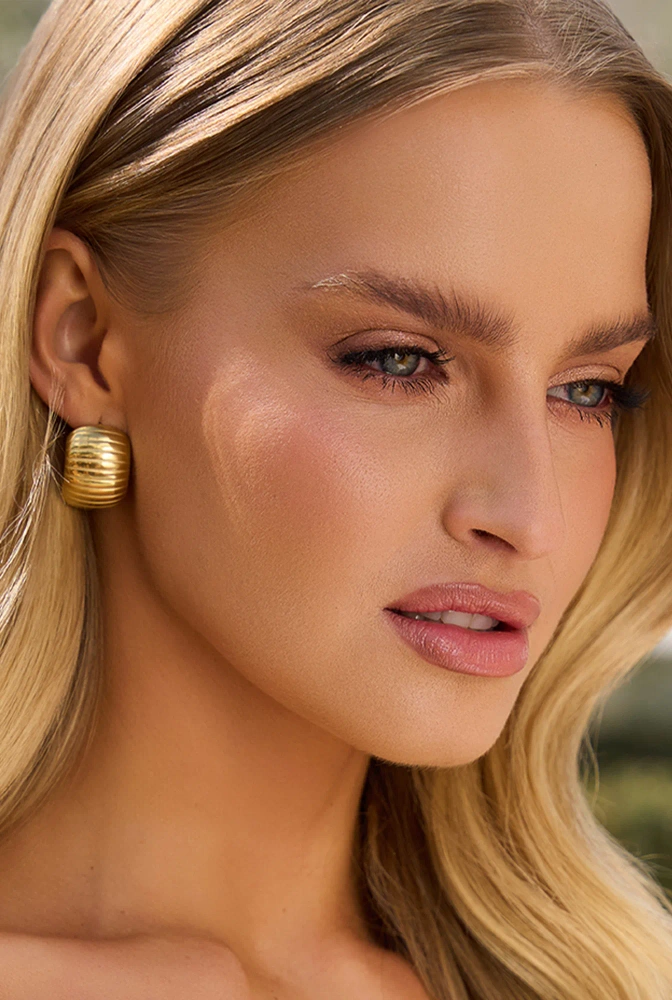 Lush - boucles d'oreilles en acier plaqué or