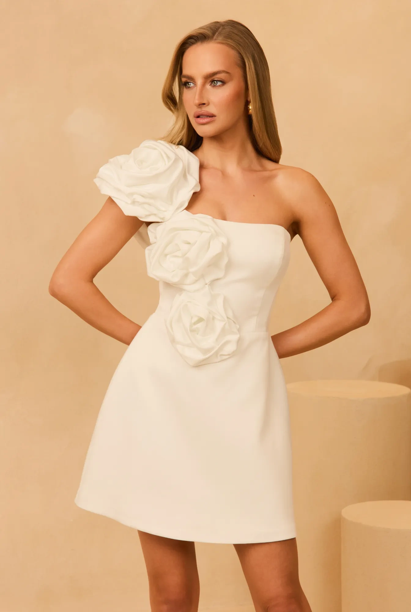 Tinsley – mini robe corset avec fleurs disposées à la main