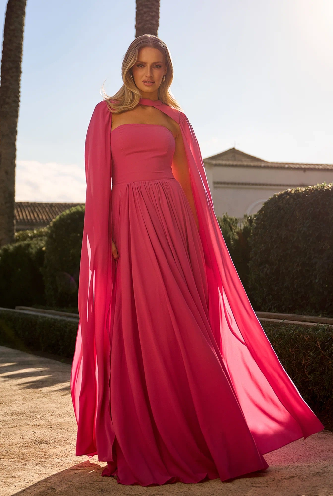 Oriana – robe longue bustier à manches amples