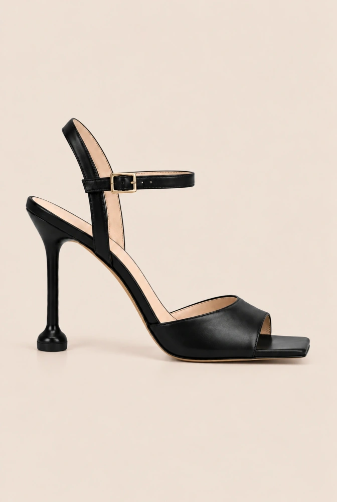 Checca – sandales noires à talon fin